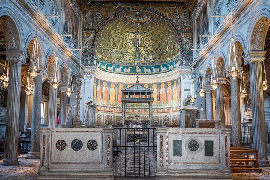 Bone Crypts & S. Clemente ENGLISH tour - tickets included - Piazza Barberini Meeting Point, Then Quick Setup