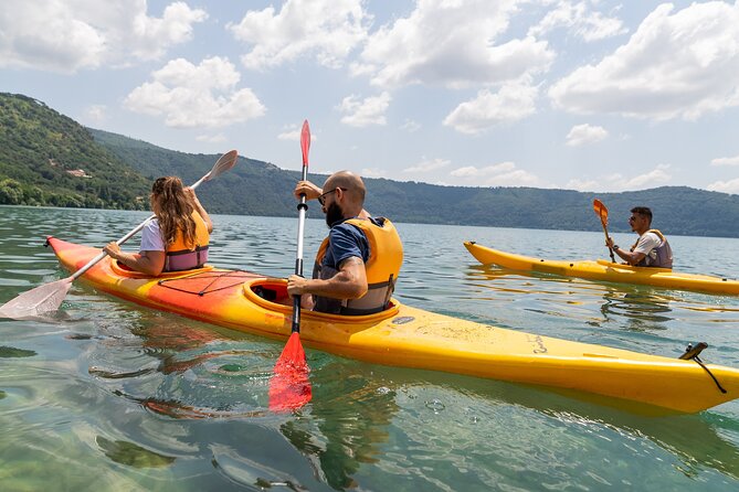 Castel Gandolfo Lake Kayak and Swim Tour - Swimming and forest break: water, pizza, and time to cool off