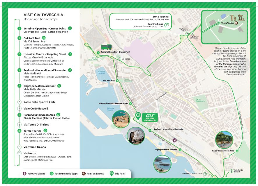 Civitavecchia: Hop-On Hop-Off Bus Ticket with Audio Guide - Key points