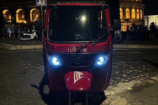 E-Tuk Tour: Rome by Night - Piazza di Spagna and Trevi Fountain under soft night lights
