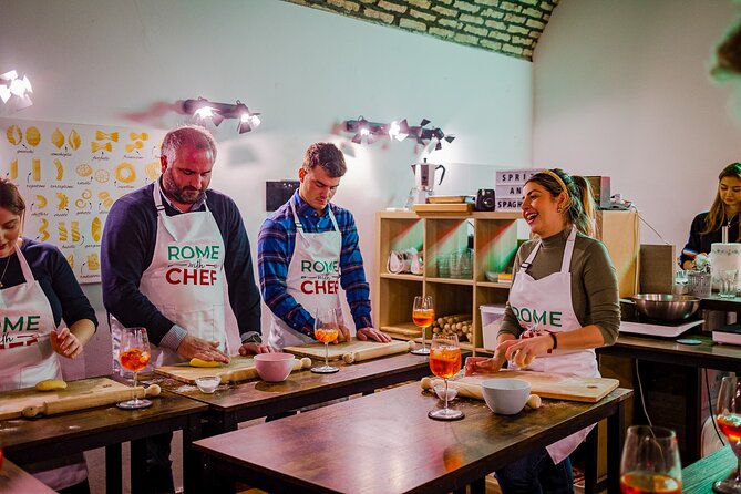 Pasta Cooking Class Near the Colosseum with 3 Spritz Cocktails - Who runs the show: chefs, mixologists, and named hosts