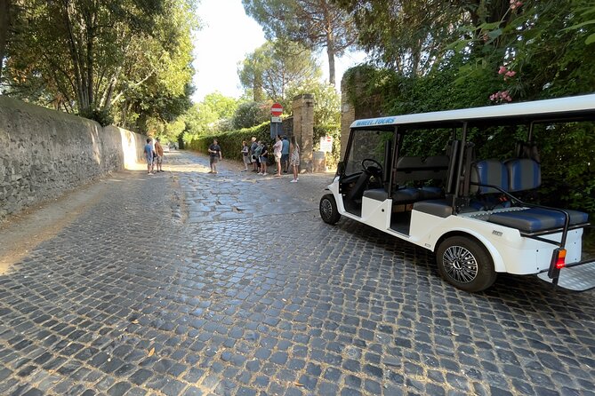 Rome Catacomb & Appian Way Small-Group Tour by Golf Cart - Appian Way by golf cart: stopping for photos with real context