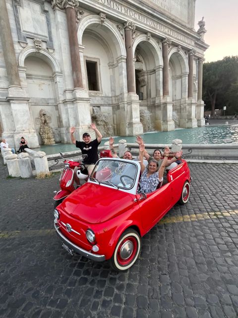 Rome: Evening Fiat 500 and Vespa Prosecco Tour - Colosseum by night: guided 20 minutes plus photo time