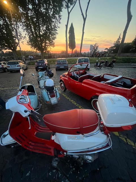 Rome: Evening Fiat 500 and Vespa Prosecco Tour - Aventine Hill and the Keyhole of Rome