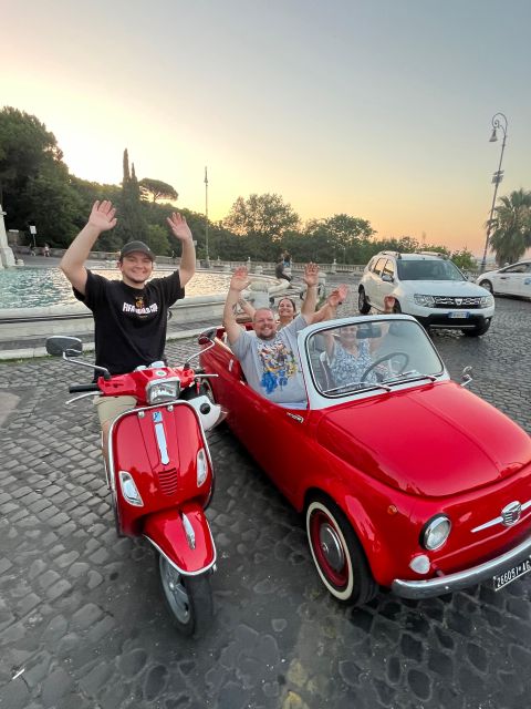 Rome: Evening Fiat 500 and Vespa Prosecco Tour - Fontana dell’Acqua Paola: the prosecco break that closes the loop