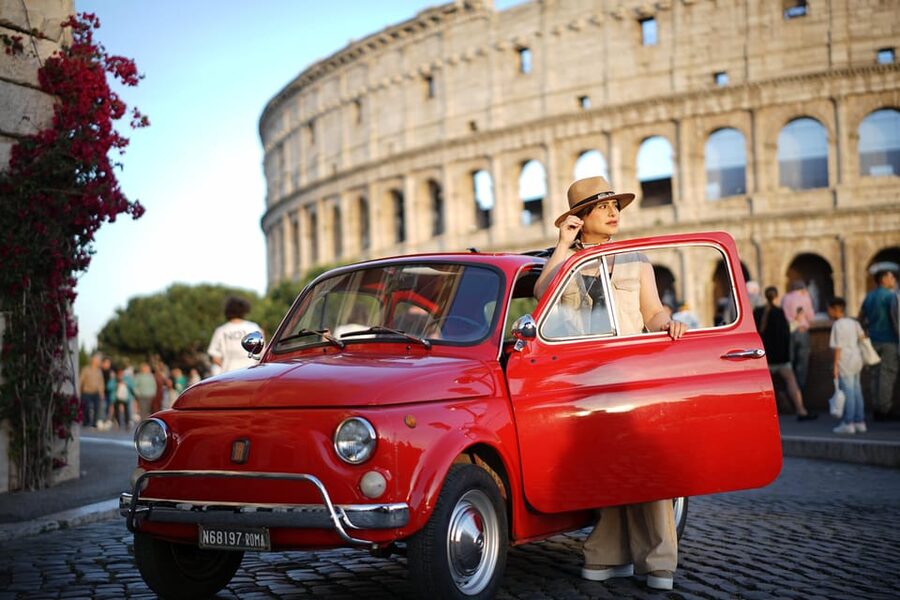 Rome Fiat 500 Tour with Professional Photoshoot - Orange Garden viewpoint stop for a calmer moment