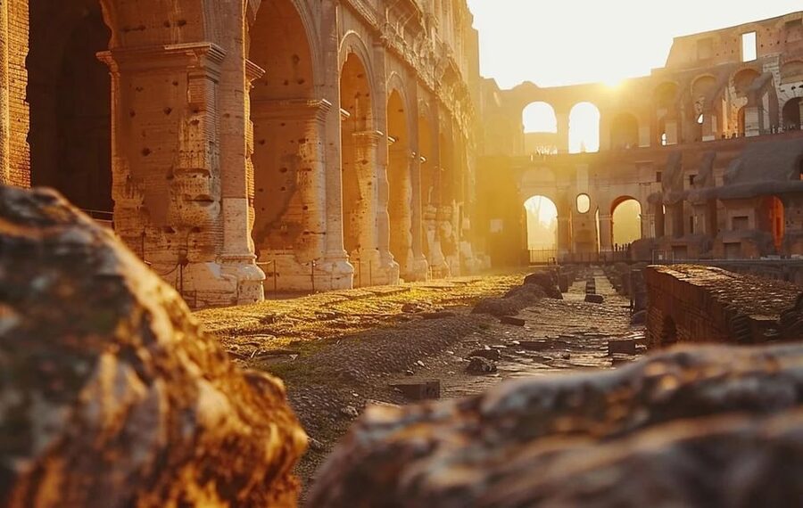 Rome: Golden Hour Expereince at the Colosseum with a Guide - First level podium: where the most important spectators watched from