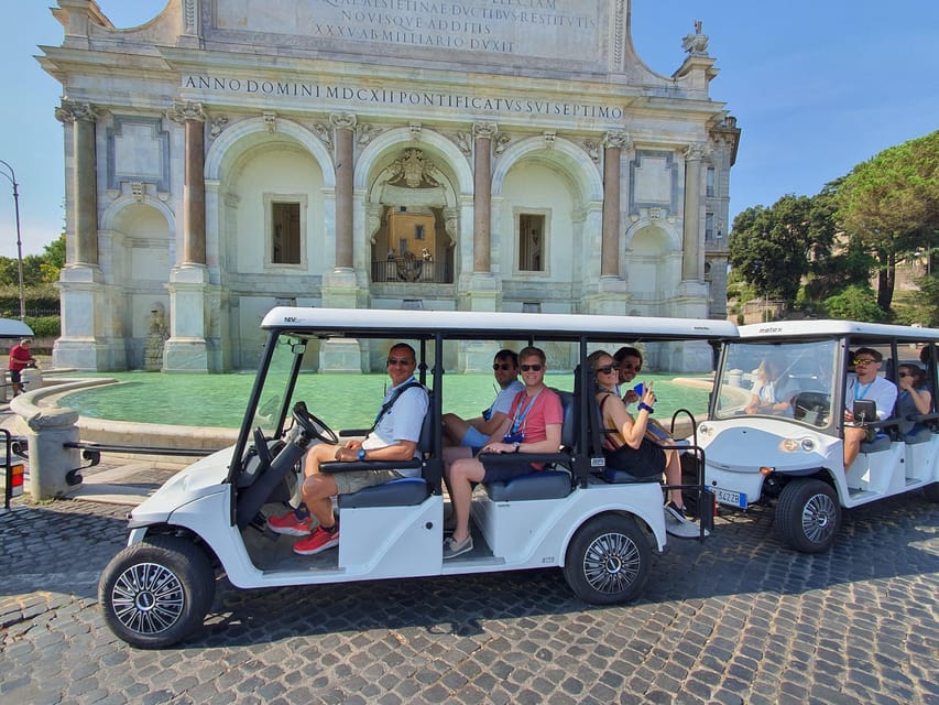 Rome: Highlights Golf Cart Tour with Pizza Snack & Gelato - Pyramid of Caius Cestius and the Tiber River Moment