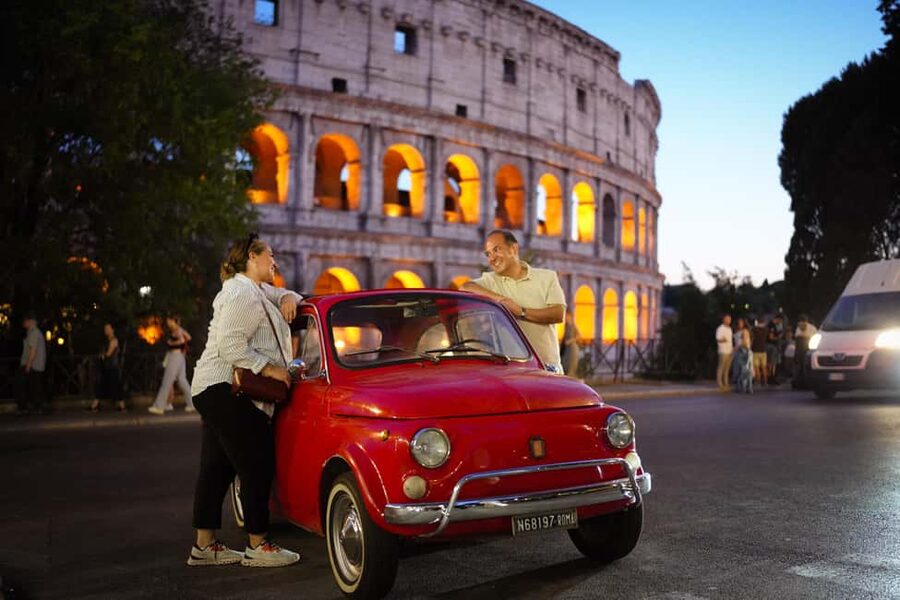 Rome: Night Tour in a Vintage Fiat 500 with Aperol Spritz - Meeting at Caffe Roma and What the First Minutes Set Up