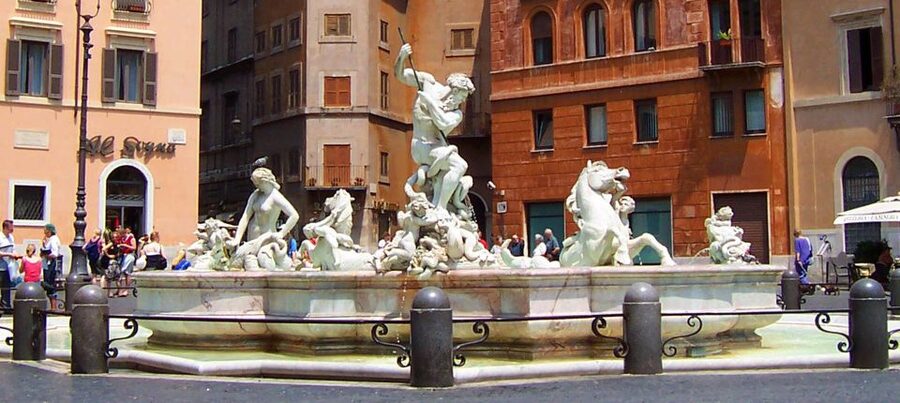 The Marvels of Rome: A Journey through Time and Landmarks - Piazza Navona and Bernini’s fountains, with cafes and street energy