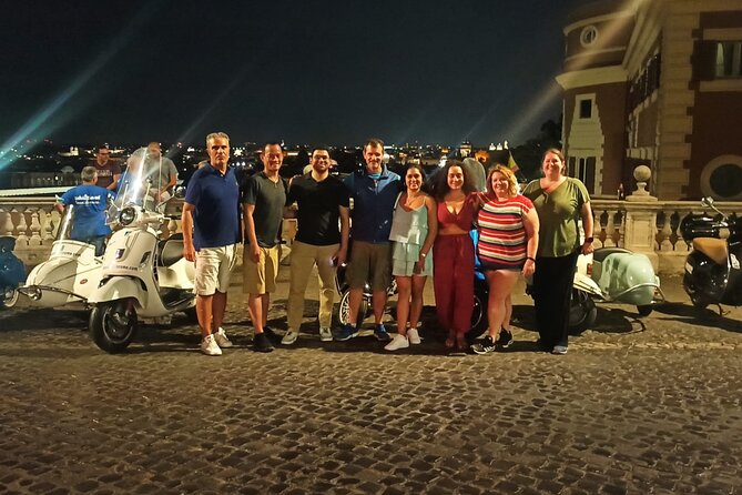 Vespa Sidecar Tour By Night with Pickup - Colosseum Viewpoint Without the Ticket Stress